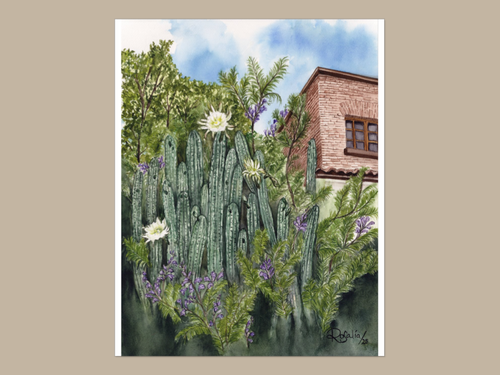 Reproducción Giclée Entre Cactus y Jacarandas