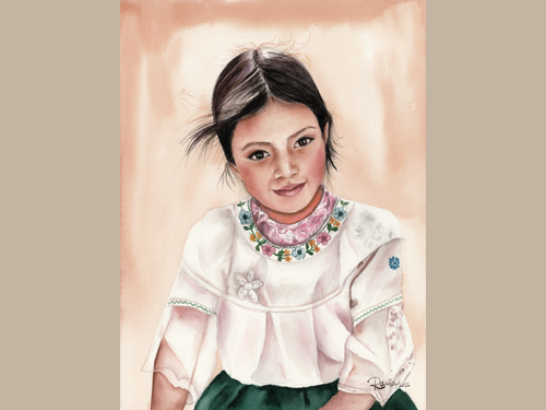 Detail view of the Manuelita print.