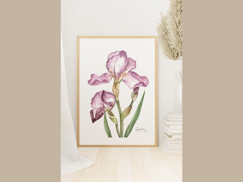 Example of My Mother's Iris print displayed in a home.