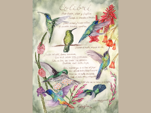 Reproducción Giclée Colibrí, un poema