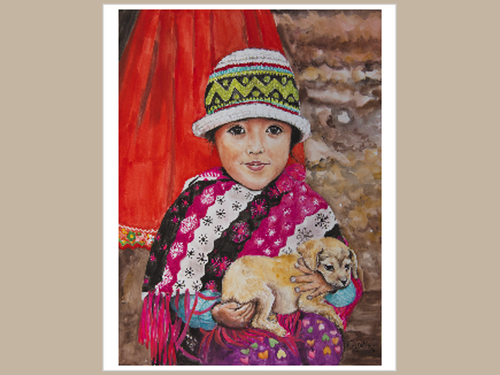 Girl and the Puppy small print