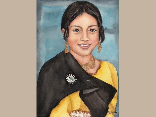 Detail view of the Yurak print.